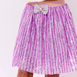 Lola + The Boys Glittery Pink and Silver Skirt